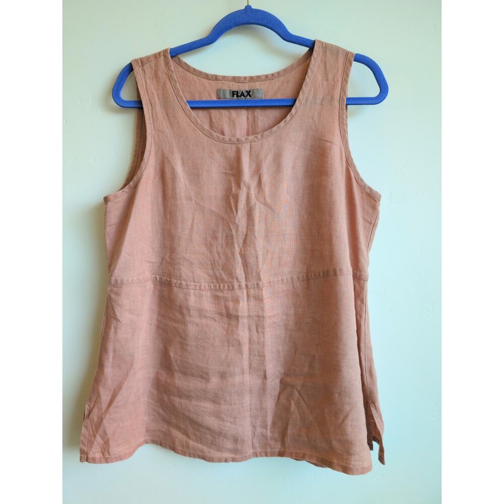 Flax Fundamental Linen Tank Top size Small in Pink